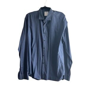 Billy Reid Blue Standard Cut Button Down Dress Shirt - XXL